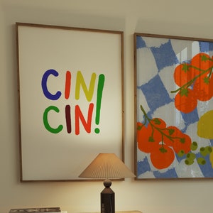 Cin Cin kunst aan de muur, Cheers poster, Happy Hour kunst