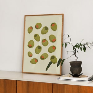 Olives Wall Art, Cute Olive Print, Cottage Core Poster