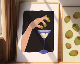 Bar Cart Art, Martini Digital Poster