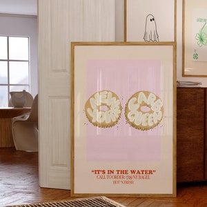 New York Carb Queen Wall Art, plakat NYC Bagel, sztuka miłośnika bajgli
