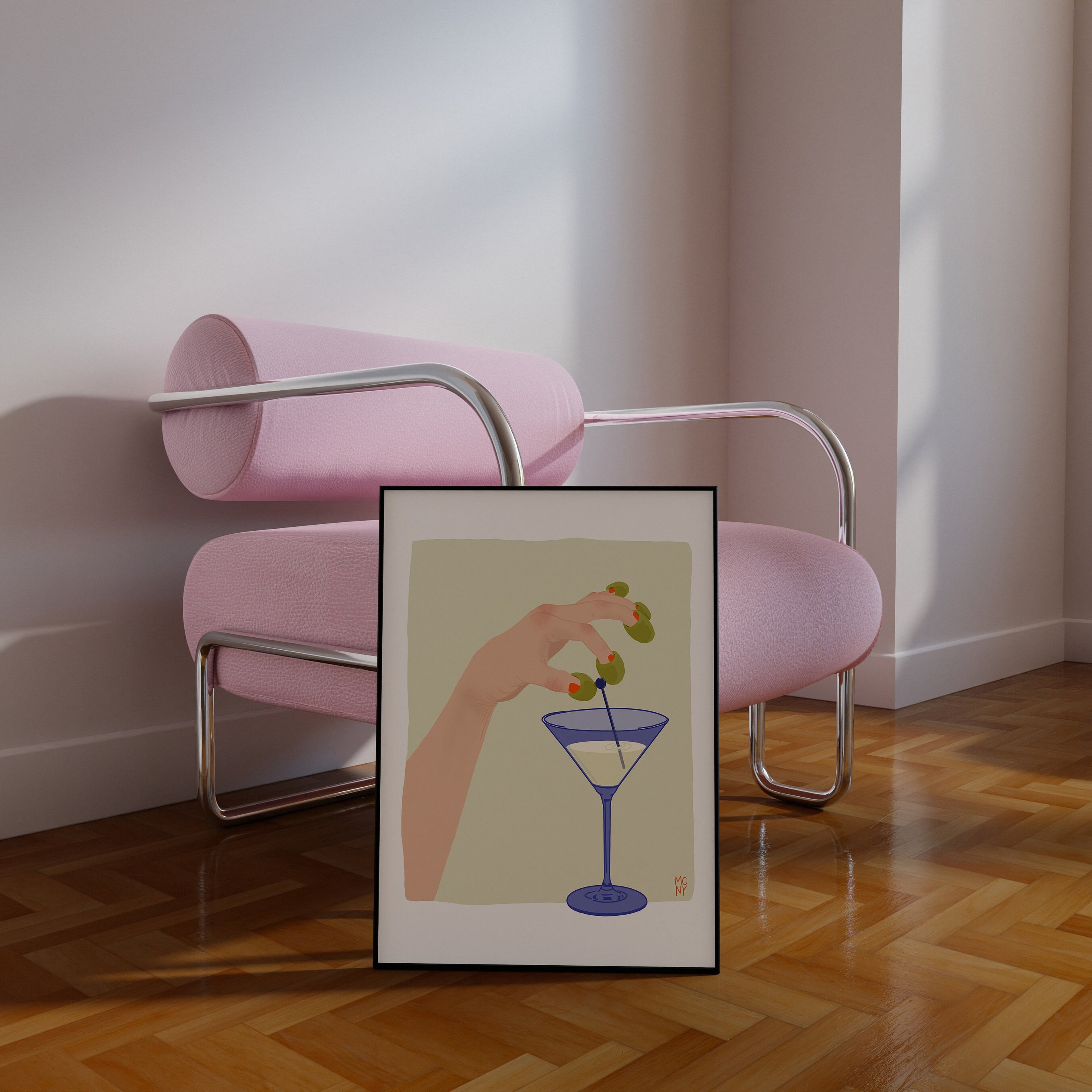 Bar Cart Art Bar Cart Poster Dirty Martini Digital Download - Etsy