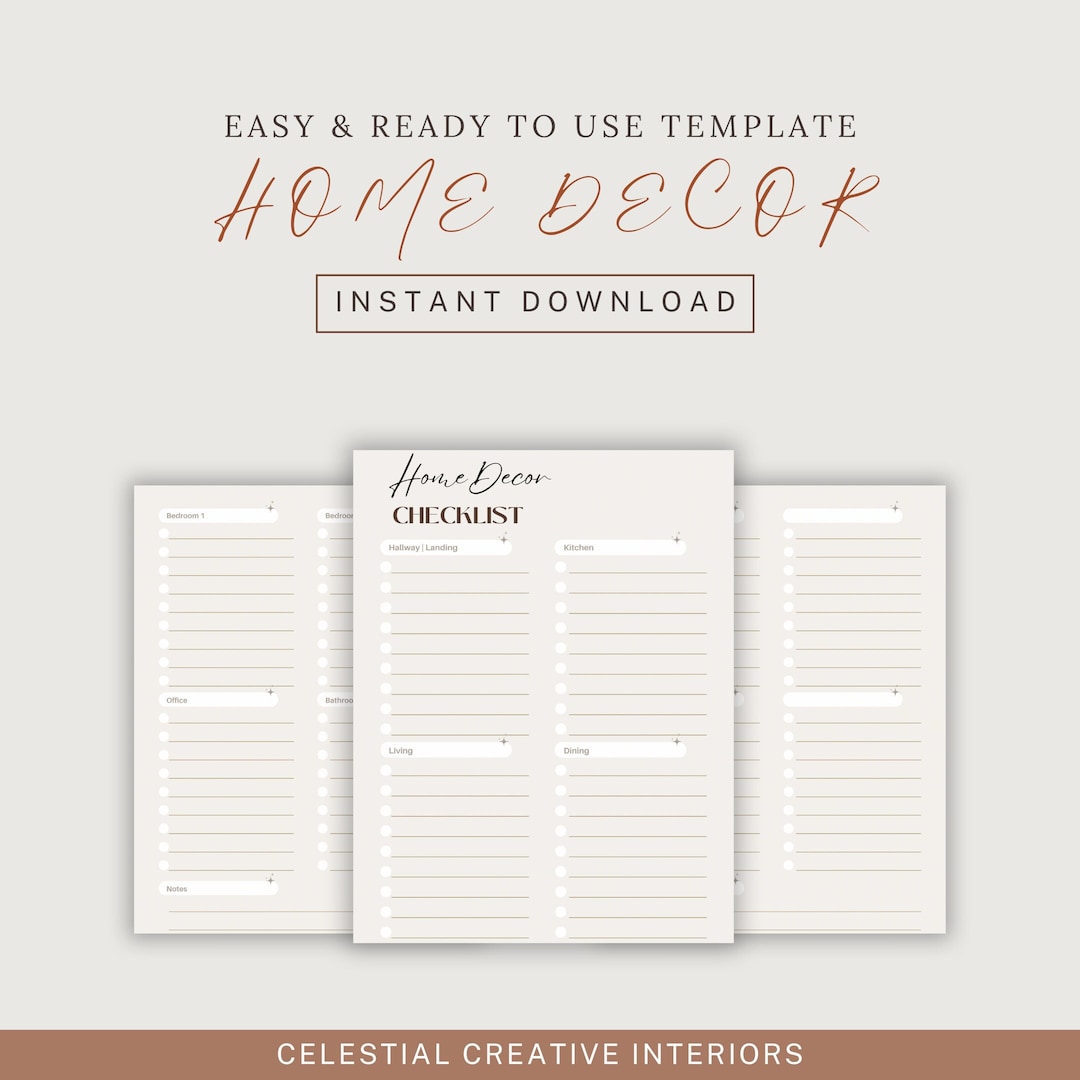 Home Styling Printable Decor Checklist Etsy