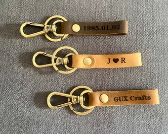 Leather Personalized Keychain, Key chain, Keychains for Women Keychain for Men, Leather Key Fob, Handmade Keychain