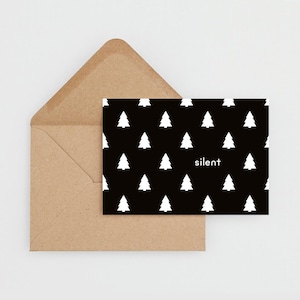 Postkarte Weihnachten "silent" | schwarz-weiß /Weihnachtskarte silent