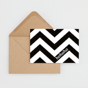 Postkarte Weihnachten "hohoho" | schwarz-weiß | Weihnachtskarte hohoho
