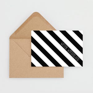 Postkarte Weihnachten "WINTER WONDERLAND" | schwarz-weiß | Weihnachtskarte winter wonderland