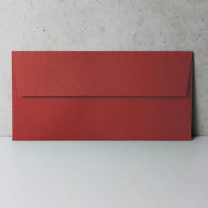 SET | Briefumschlag Briefhülle Umschlag Kuvert | Set 10 Kuverts | Rot | DIN lang | 22 x 11cm | ungefüttert | ohne Fenster