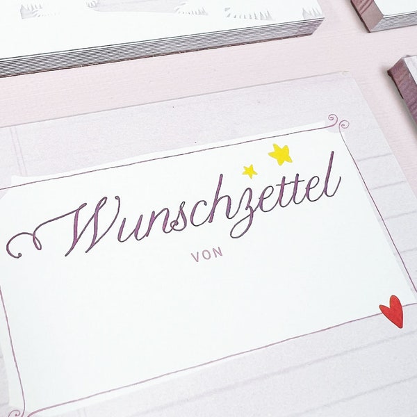 Wunschzettel Notizblock Weihnachten Wishlist Wunschliste | DIN lang