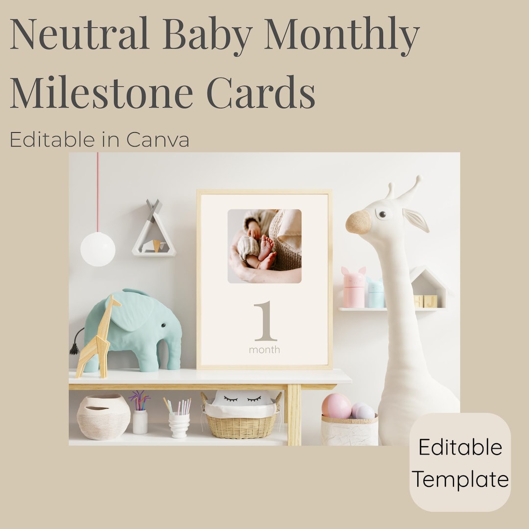 Baby Monthly Milestone Cards Printable, First Year Baby Milestones ...