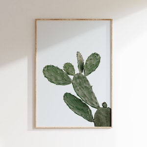Boho Kaktus Wandkunst, Feigenkaktus, Boho Büro Dekor, grüner Kaktus Poster, botanisches Foto, Feigenkaktus Dekor, Wüste von Arizona