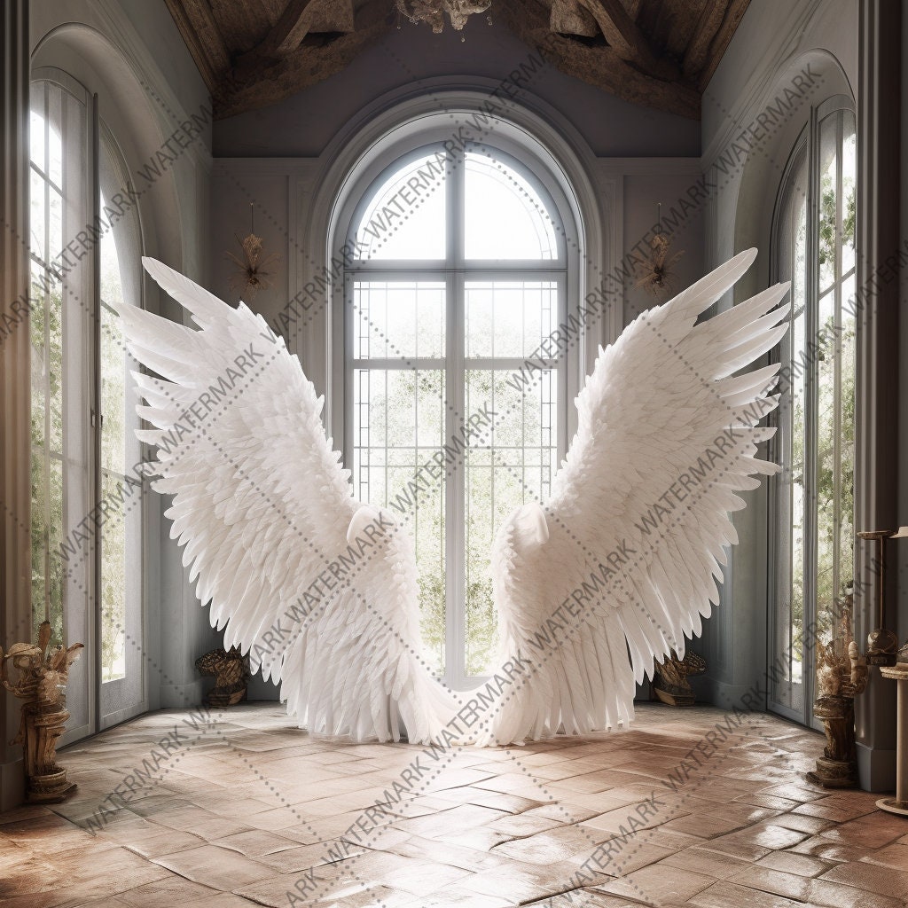 15 Angel Wings Digital Backgrounds, Maternity Backdrop Overlays, Studio ...