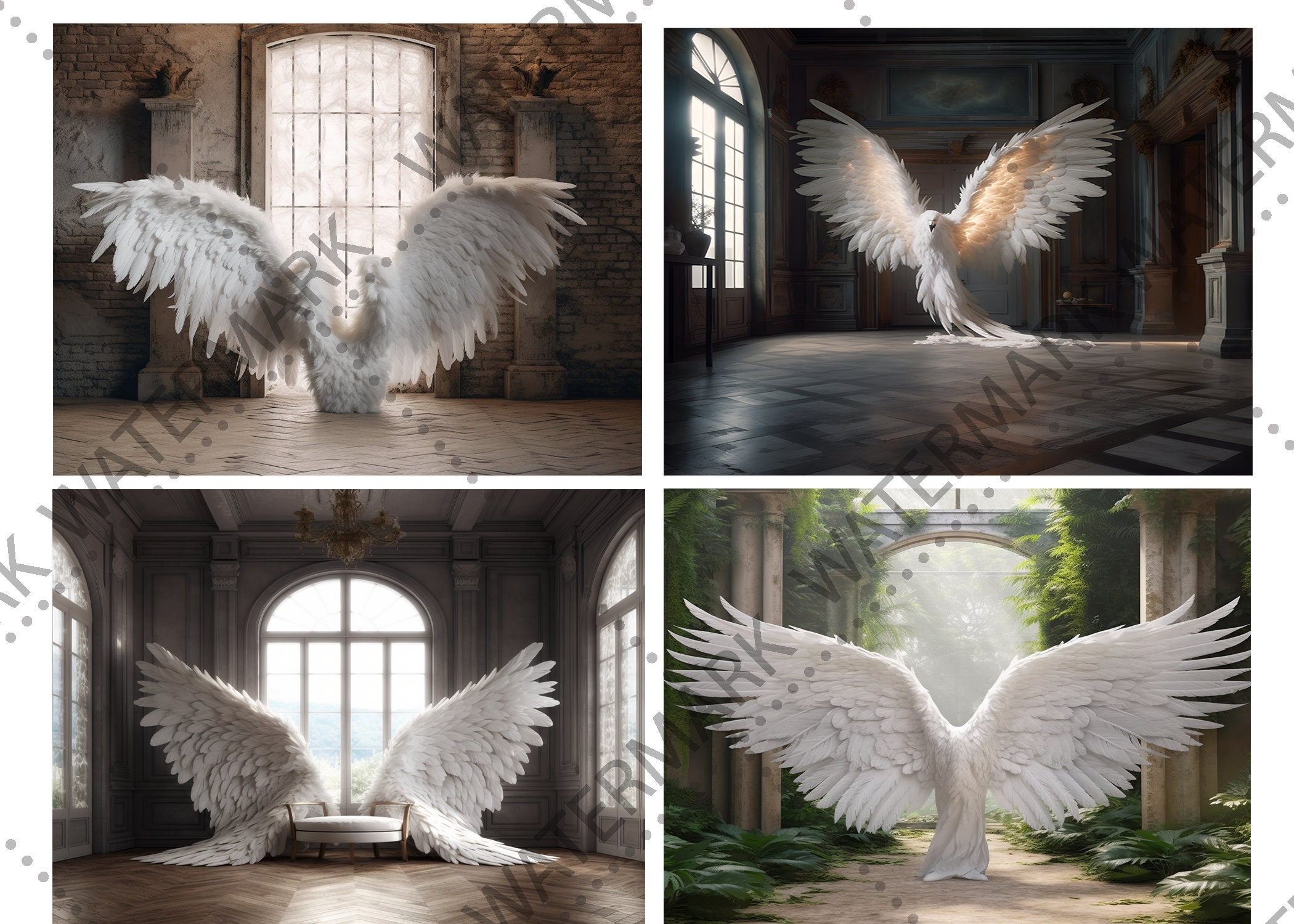 15 Angel Wings Digital Backgrounds, Maternity Backdrop Overlays, Studio ...