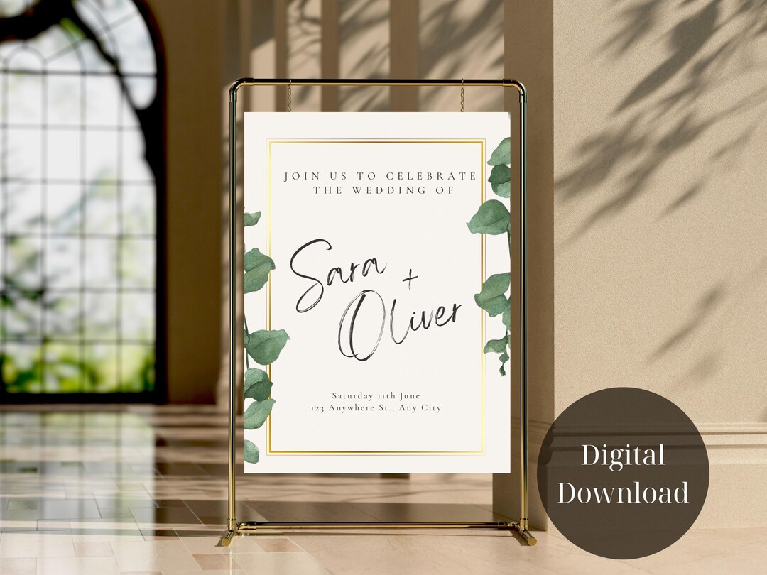Editable Modern Wedding Welcome Sign Template - Etsy