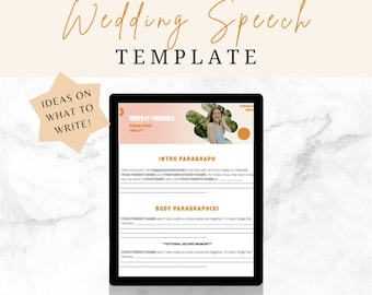 Wedding Speech Template | Maid of Honor + Best Man Speech Outline | Speech Template for Weddings | Maid of Honor Speech Design for 2025