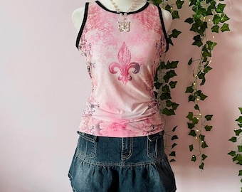 Vintage roze gotische tanktop