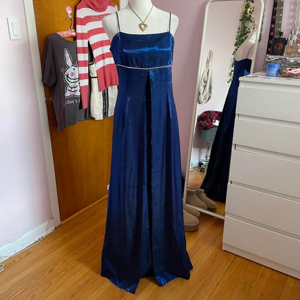 Vintage Royal Blue Prom Dress