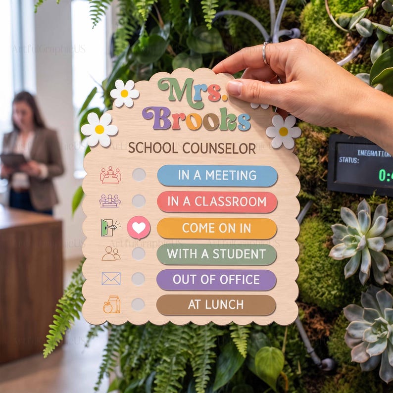 Personalized School Counselor Door Sign
