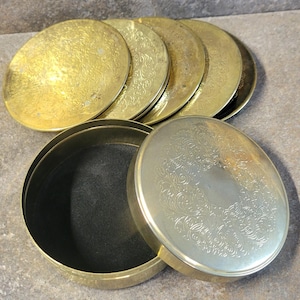 brass coasters set of 6 with brass coaster case