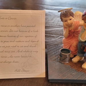 Demdaco Prayers & Promises &quot;Painted Into A Corner&quot; collectable figurine By Bill Stross