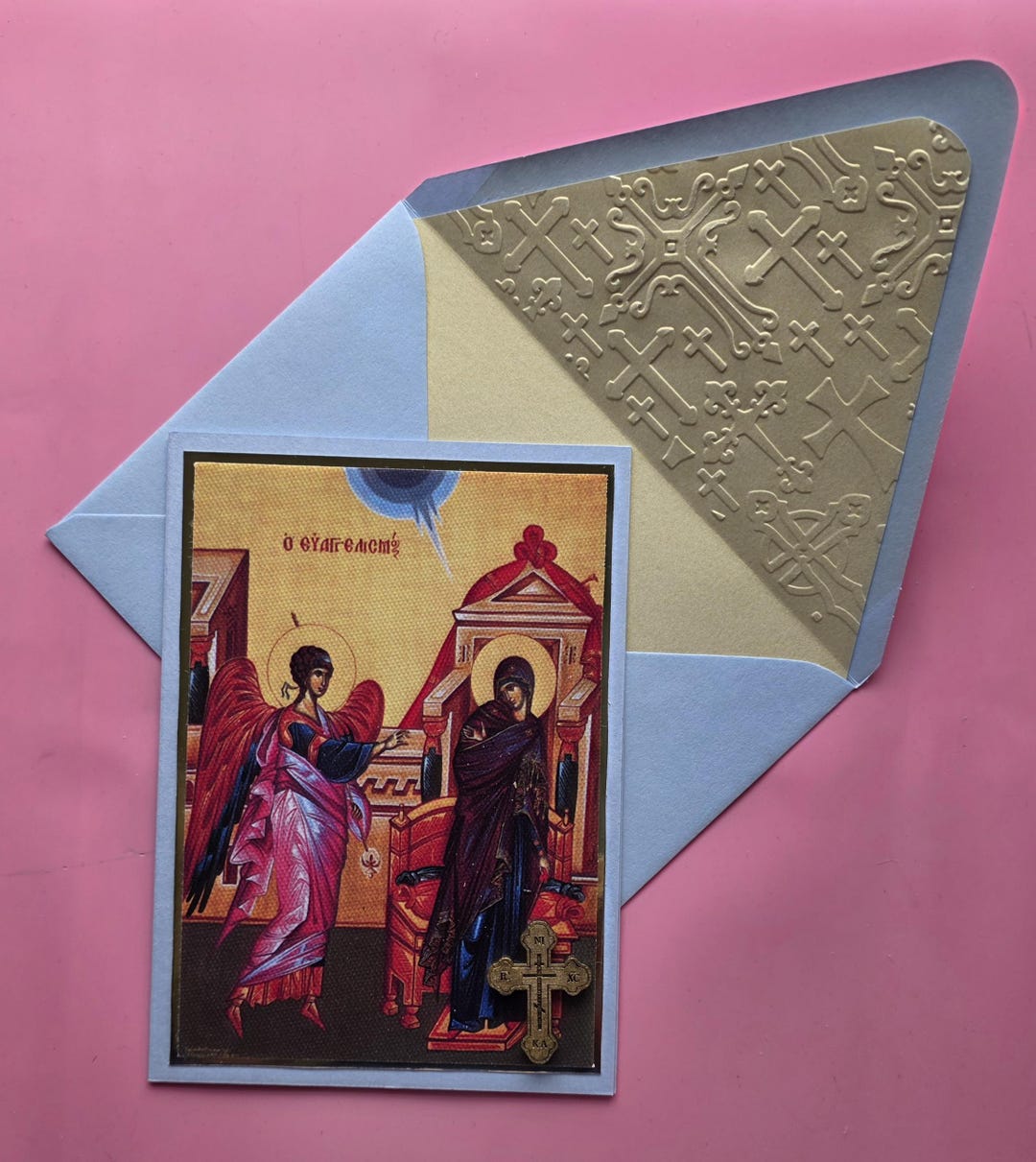 Greek Orthodox the Annunciation of the Theotokos Icon Handmade Card ...