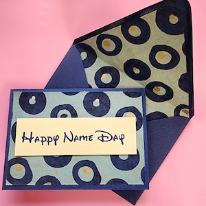 handmade xronia polla, greek card,greek name day card with handmade envelope