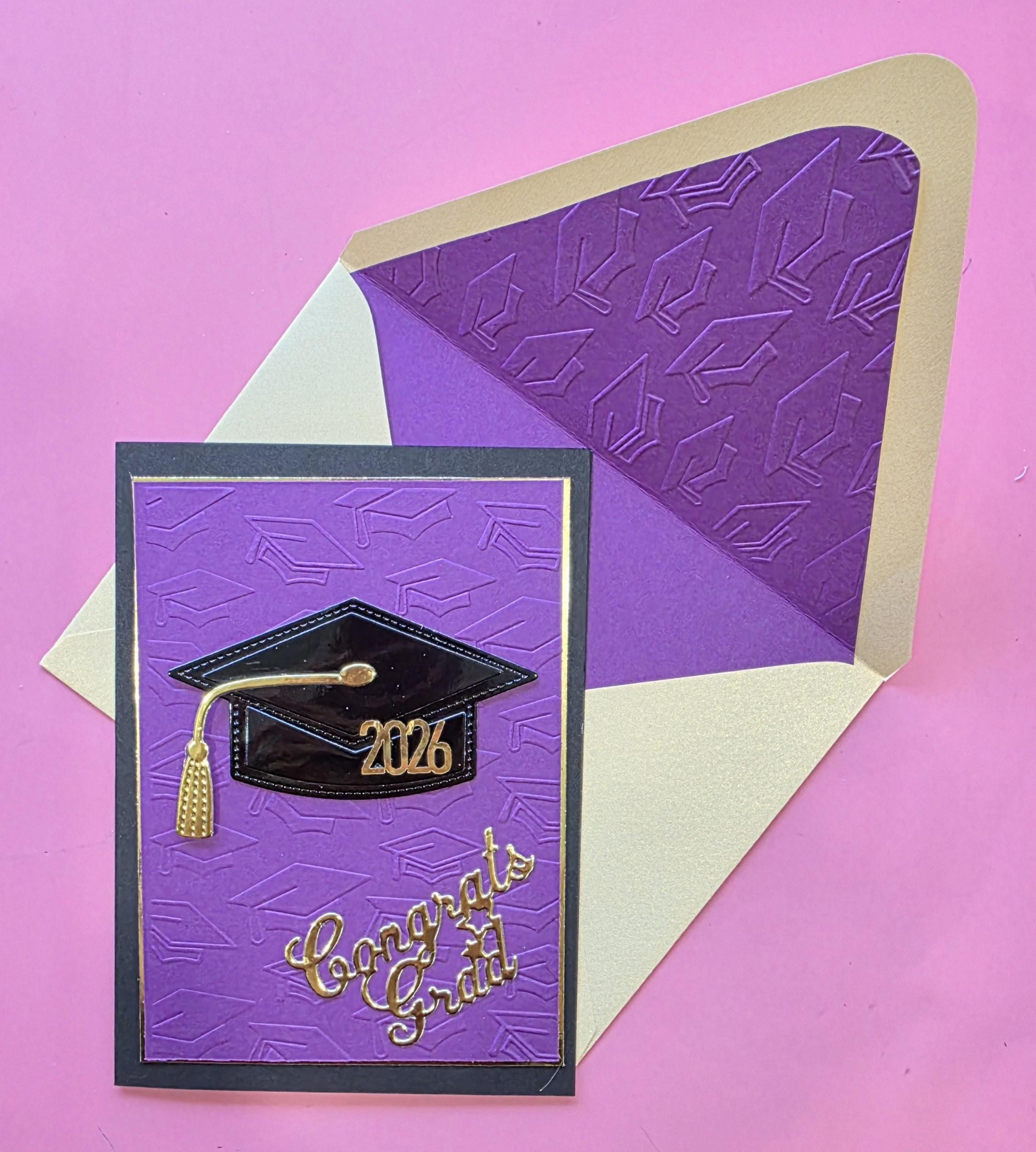 Handmade Graduation Card, Congratulations, Lined Embossed Envelope - Etsy