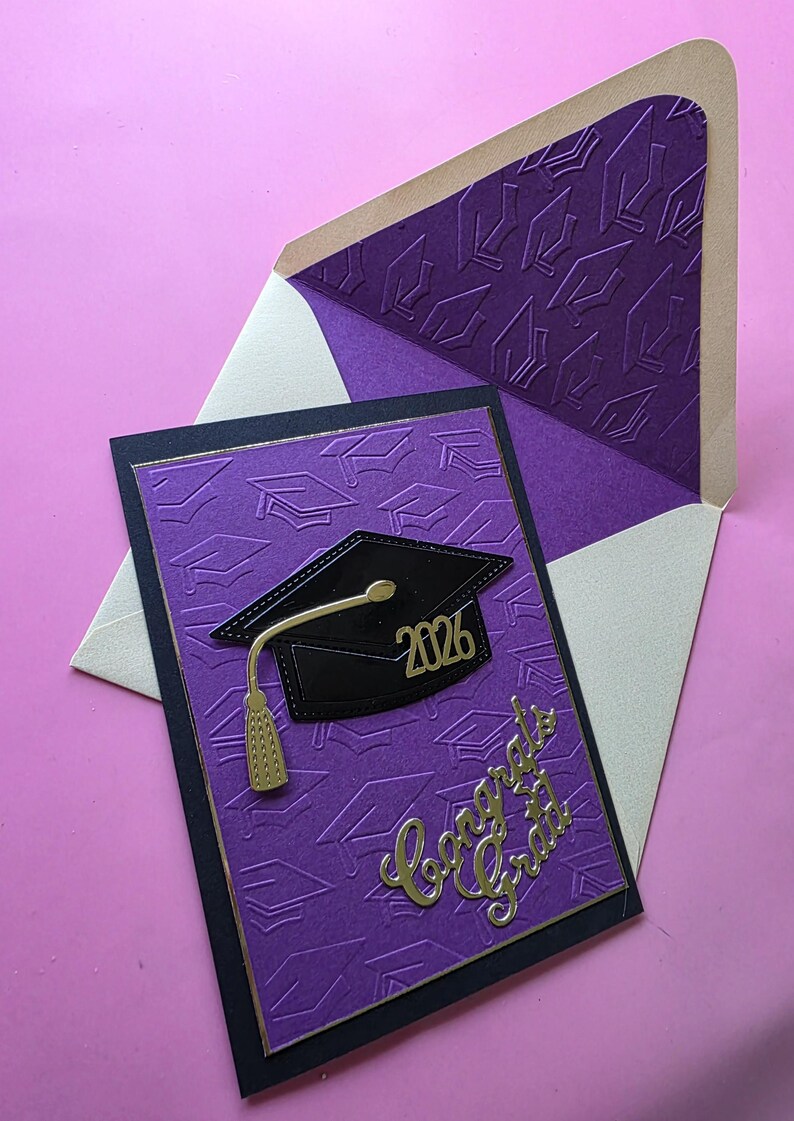 Handmade Graduation Card, Congratulations, Lined Embossed Envelope - Etsy