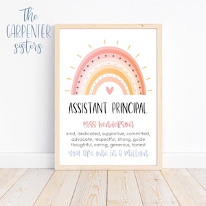 Personalised Assistant Principal Gift, Teacher Appreciation printable, Assistant Principal rainbow, End of school year, Digital download