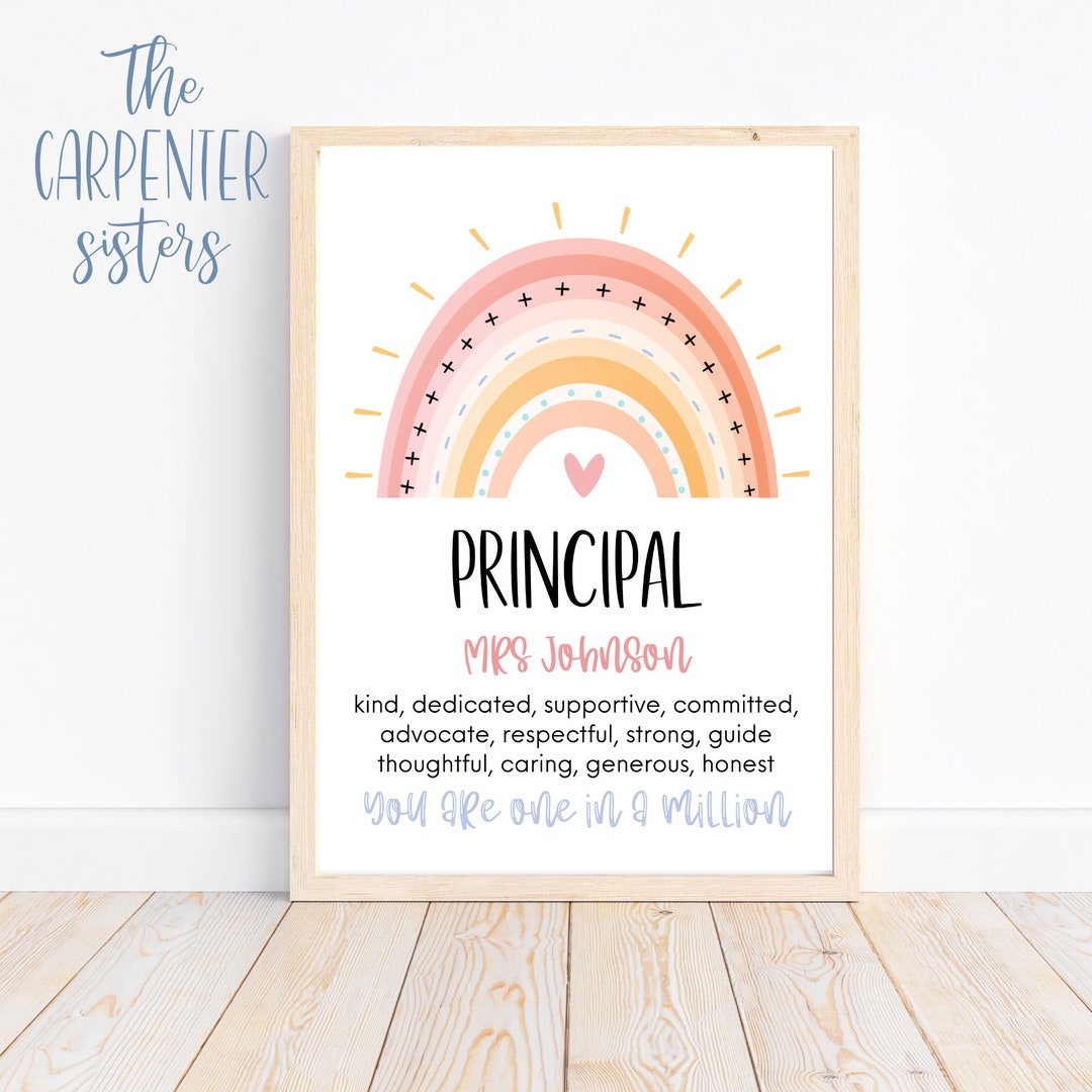 Personalised Principal Gift, Teacher Appreciation Printable, Principal ...
