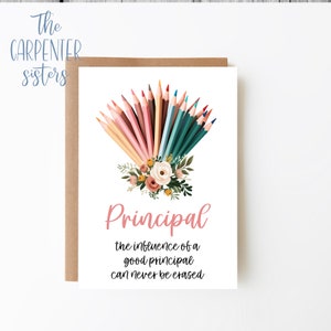 Principal card, Digital Download, School Principal thank you card , Pencil bouquet card printable, Digital download