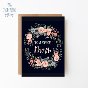 Mutter Blumenkarte, Digital Download, zu einer besonderen Mama Karte, Mutter Blumenkranz Karte zum ausdrucken, Digitaler Download