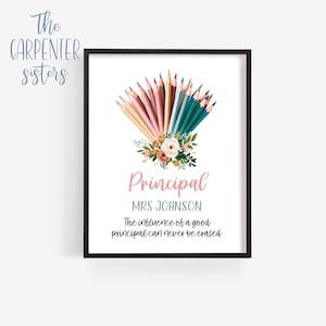 Personalised Principal Gift, Teacher Appreciation print, Principal keepsake, End of school year, Classroom print, Digital download