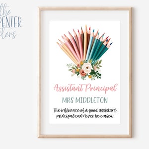 Personalised Assistant Principal Gift, Appreciation, Assistant Principal keepsake, End of school year, Classroom print, Digital download