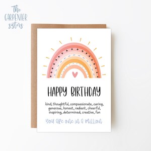 Happy Birthday card, Rainbow Digital Download, Friendship card printable, Digital download
