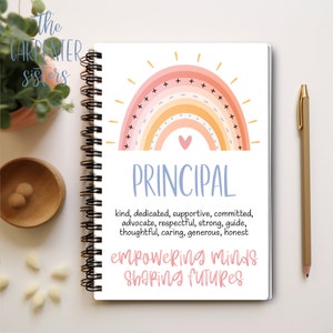 Principal notebook, End of year gift for teacher, Notebook present, Principal appreciation gift, 180 page lined notebook