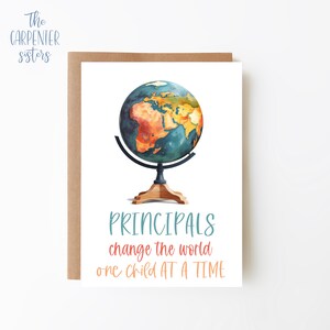 Tarjeta principal, Descarga digital, Tarjeta de felicitación del director de la escuela, Tarjeta globo imprimible, Descarga digital