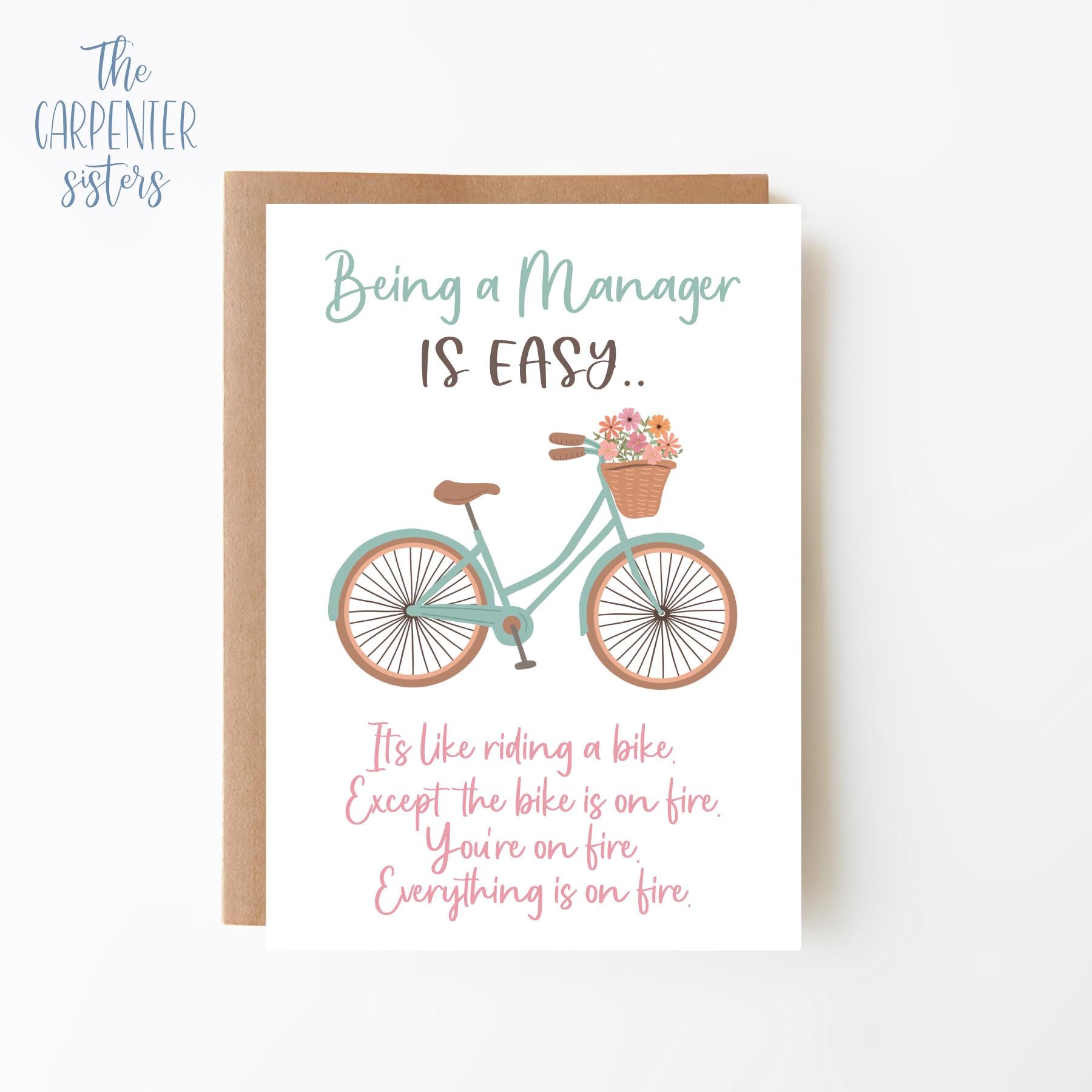 Manager card, Digital Download, Manager greeting card , Rainbow card printable, Digital download