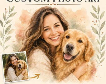 Custom Photo Art Transformation | Personalized Digital Portrait | Choose 1 of 10 Art Styles | AI-Assisted Digital Download