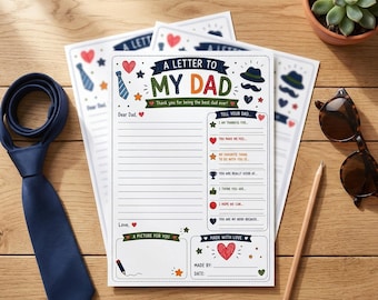 All About My Dad Printable, Father's Day Keepsake for Kids, Dad Gift