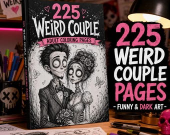 Weird Couple Coloring Book for Adults – Funny Dark Art (PDF Download)