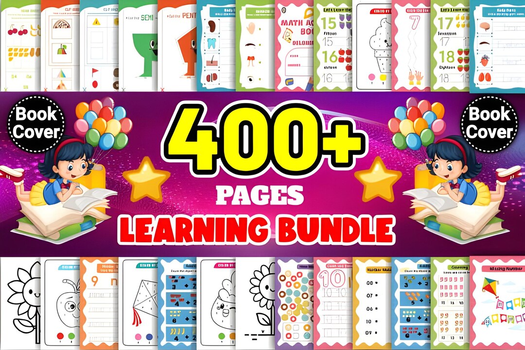Kids Activity & Coloring Bundle | 400+ Learning Pages (PDF) - Etsy
