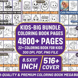 Può includere: Un grande pacchetto di pagine di libri da colorare per bambini, con vari temi come dinosauri, sirene e animali della fattoria. Il pacchetto include oltre 4800 pagine, 22+ libri da colorare e 516+ copertine. Le pagine misurano 21,59 cm x 27,94 cm.