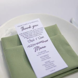 Menu de mariage / Marque-place
