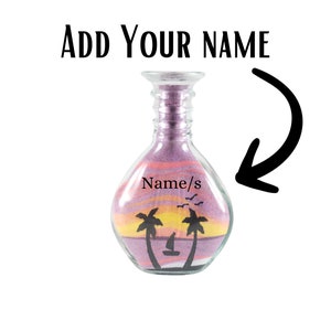 Hawaiian Palm - Sand Art Bottle - 100% Handmade