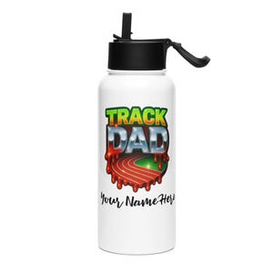 Track Dad 32oz Water Bottle – Large Stainless Steel Sports Bottle for Track Meets