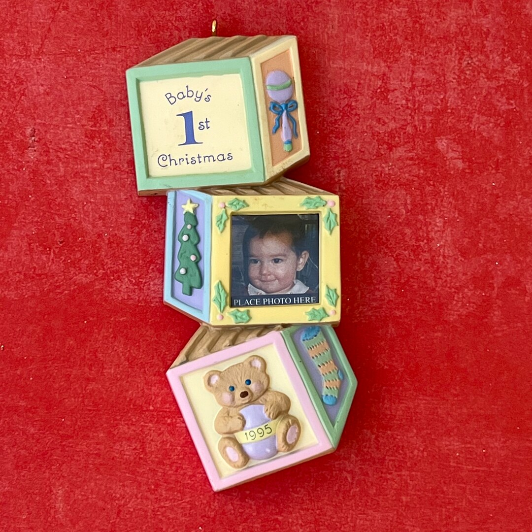 1995 Hallmark Babys First Christmas Photo Holder Vintage Etsy