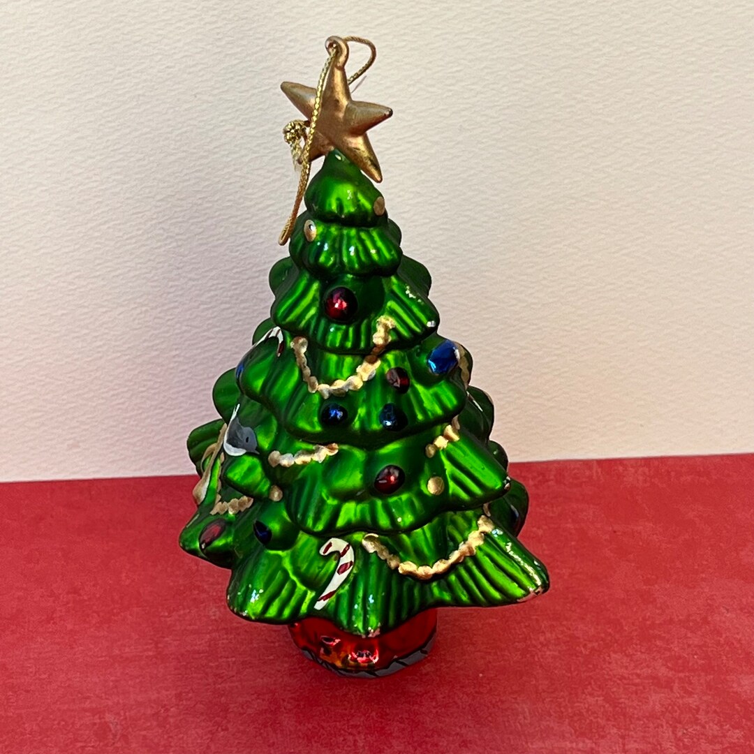 Vintage Glass Christmas Tree Ornament Holiday Decoration Xmas Etsy
