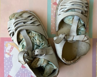 vintage baby shoes, distressed, display