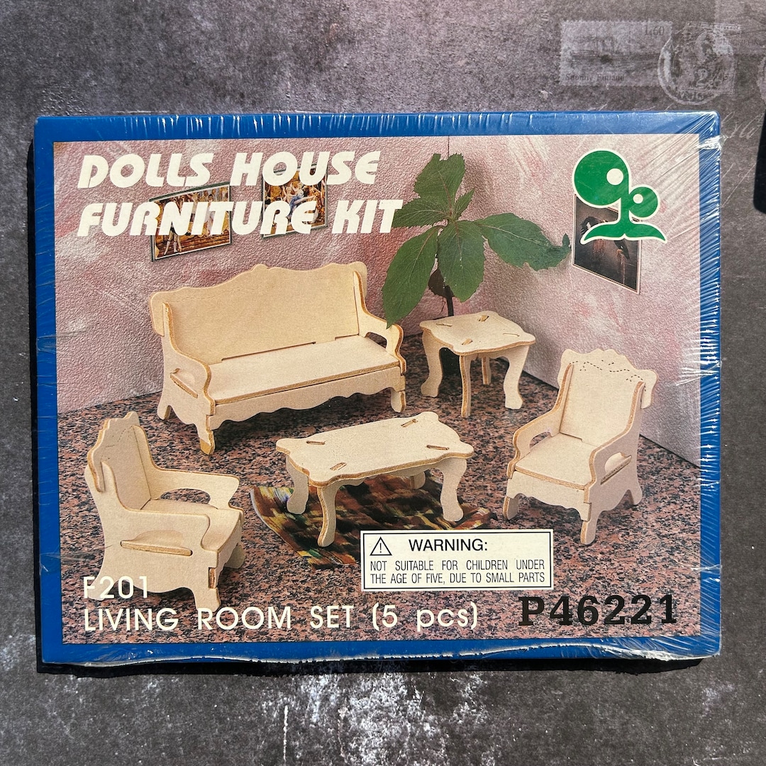 Vintage Dolls House Furniture Kit Living Room Set Miniature Etsy