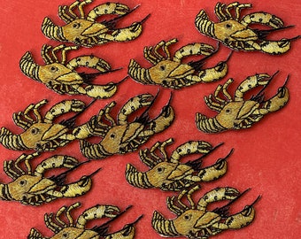 11 Shrimp embroidery patch